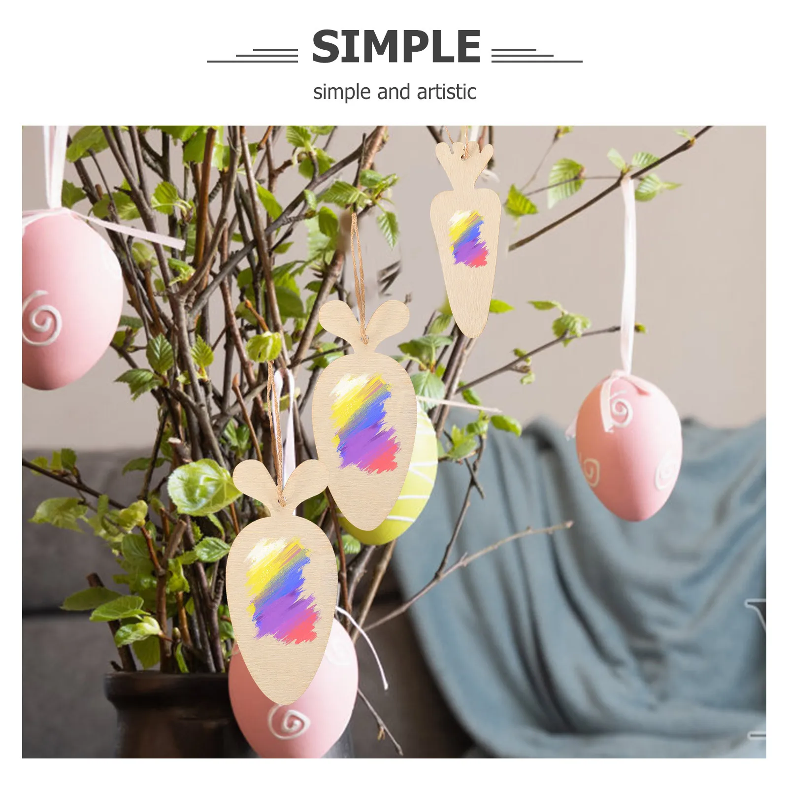 

36Pcs DIY Wood Slices Carrot Style Unpainted Natural Material Craft Pieces for Easter Ornament Making Family Fun Art Projects