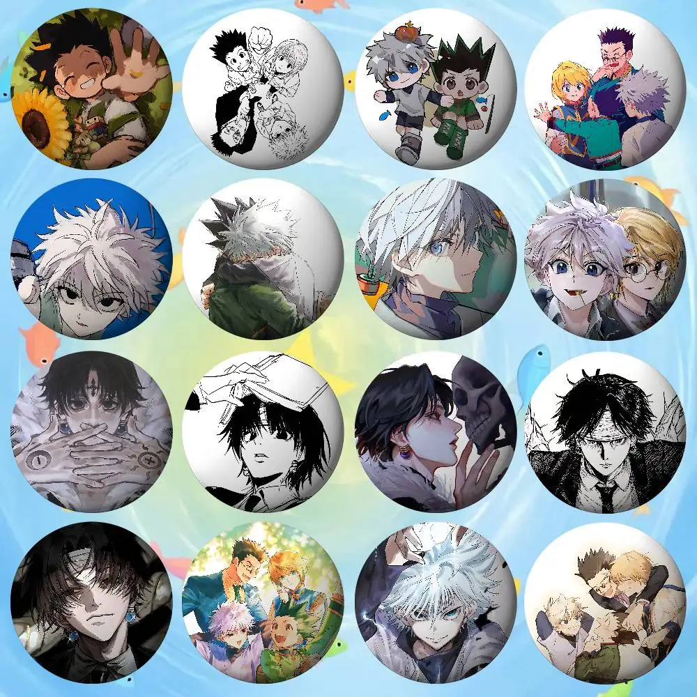 أمين H-HUNTER H-HUNTER شارات شارات الكرتون دبابيس مستديرة على ظهره سترة الاكريليك زر دبابيس جمع الهدايا