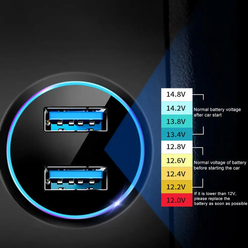 

Автомобильное зарядное устройство USB, портативное автомобильное зарядное устройство со встроенным чипом управления, 3,1 А, 2, высокоэффективное автомобильное зарядное устройство USB для телефона