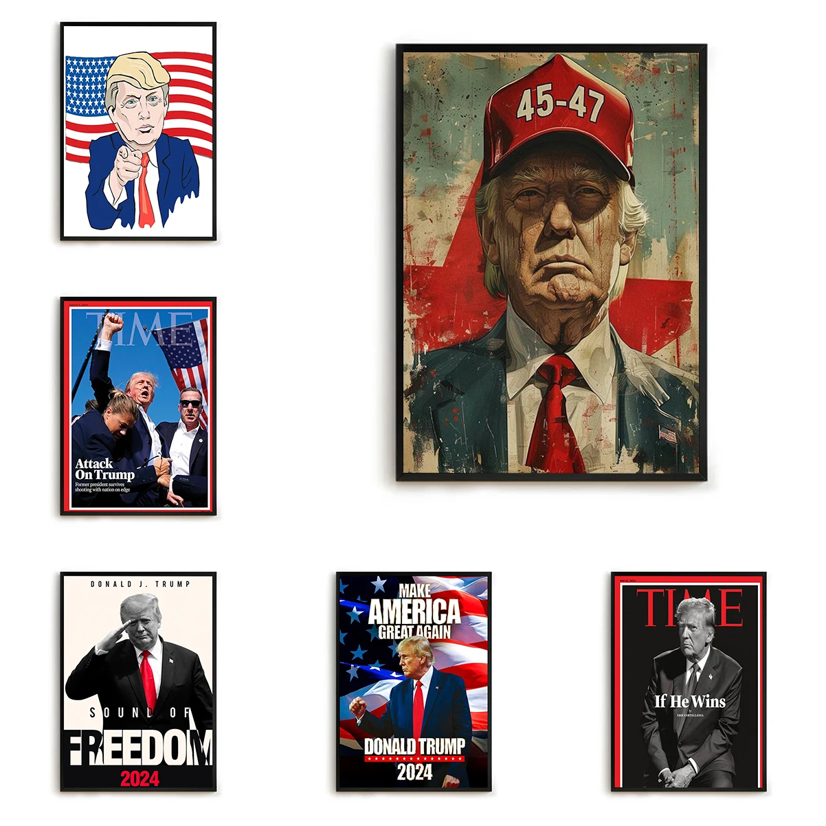 

Tableau Decoration Mural 2024 Donald Trump Poster Bedroom Stuff Art Wall Decor Room Aesthetic Interior Posters Home Decorations