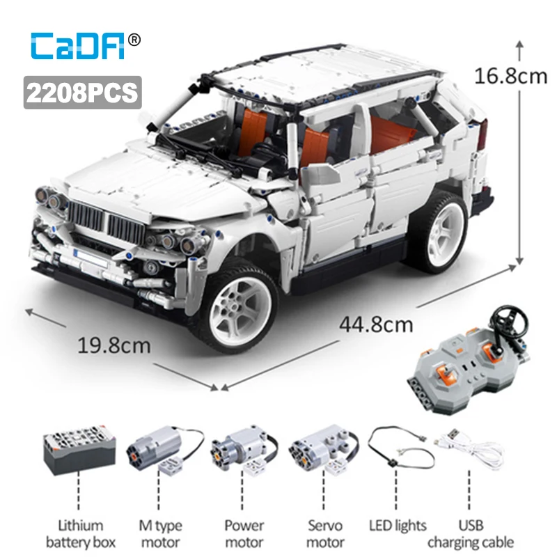 Cada 2208PCS City Remote Control SUV Off Road Vehicle Building Block RC/non-RC Racing Car Bricks Toys for Boys Gifts