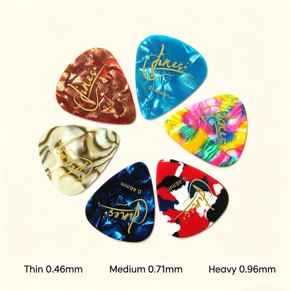 Guitar Picks 10‑Pack, Celluloid & ABS Plectrums, Multi‑Color Random Guitar Pick Set for Acoustic, Electric, Bass Guitar & Ukulele