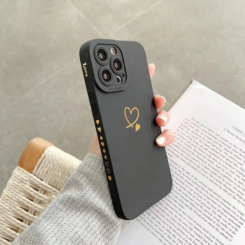 Bunte Herz-Silikon-Handyhülle für iPhone 18 17 16 15 14 Pro Max 11 12 13 Pro Max X XR XS Max 7 8 Plus 16E Weiche Hülle – Detail 9
