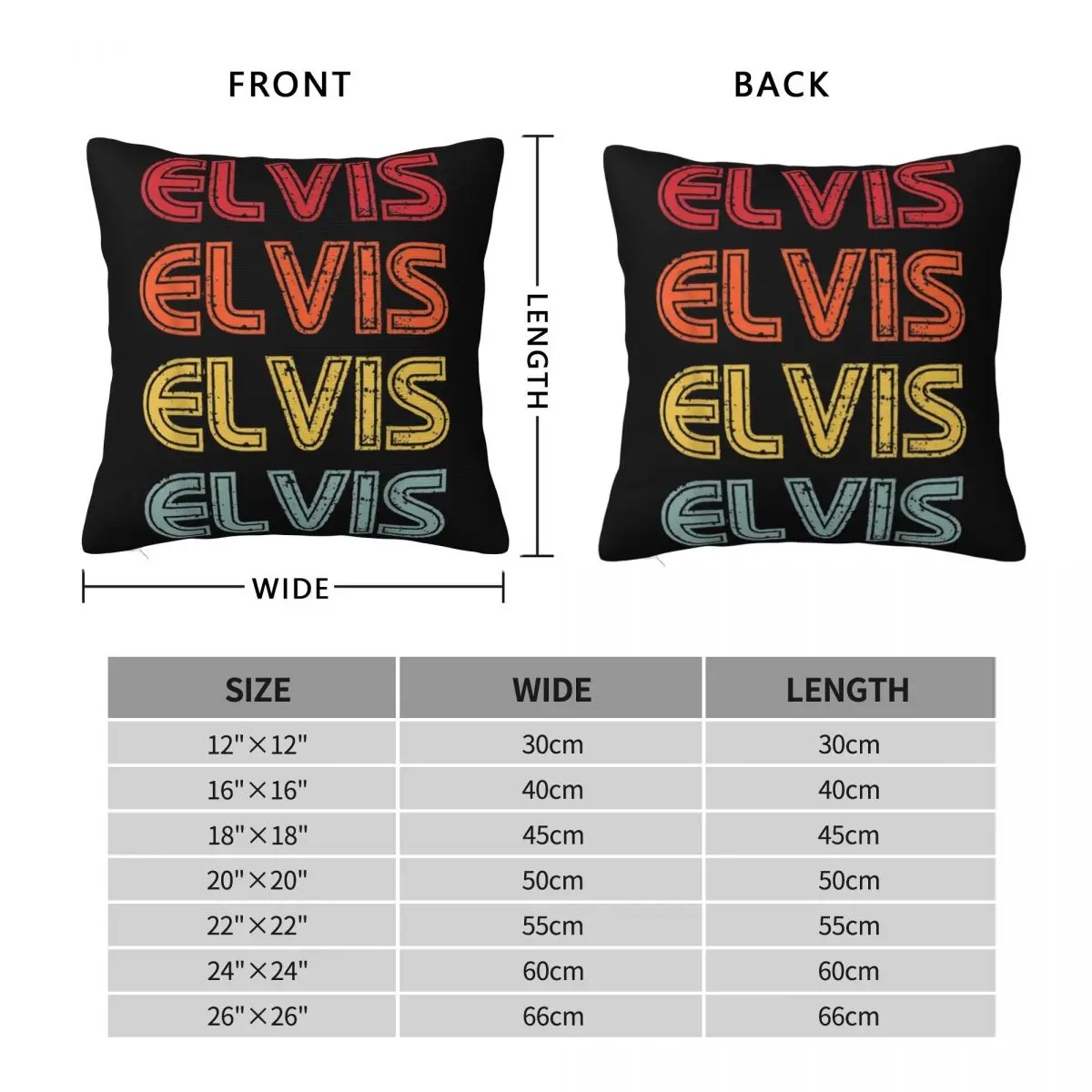 Elvis Square Pillowcase Pillow Cover Polyester Cushion Decor Comfort Throw Pillow for Home Bedroom