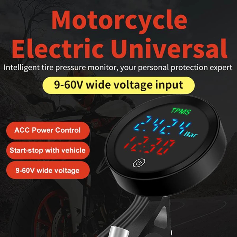Motorcycle Maintenance Motorcycle TPMS LCD Tire Pressure Monitor Wear-resistant Charging Protection For Electric Vehicles