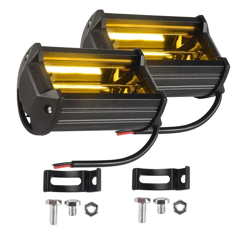 

AEA6-2X 5 Inch 72W LED Work Lights Waterproof Off Road Pod Fog Lights Yellow Lamps For Trucks ATV UTV Polaris Boat Golf Cart