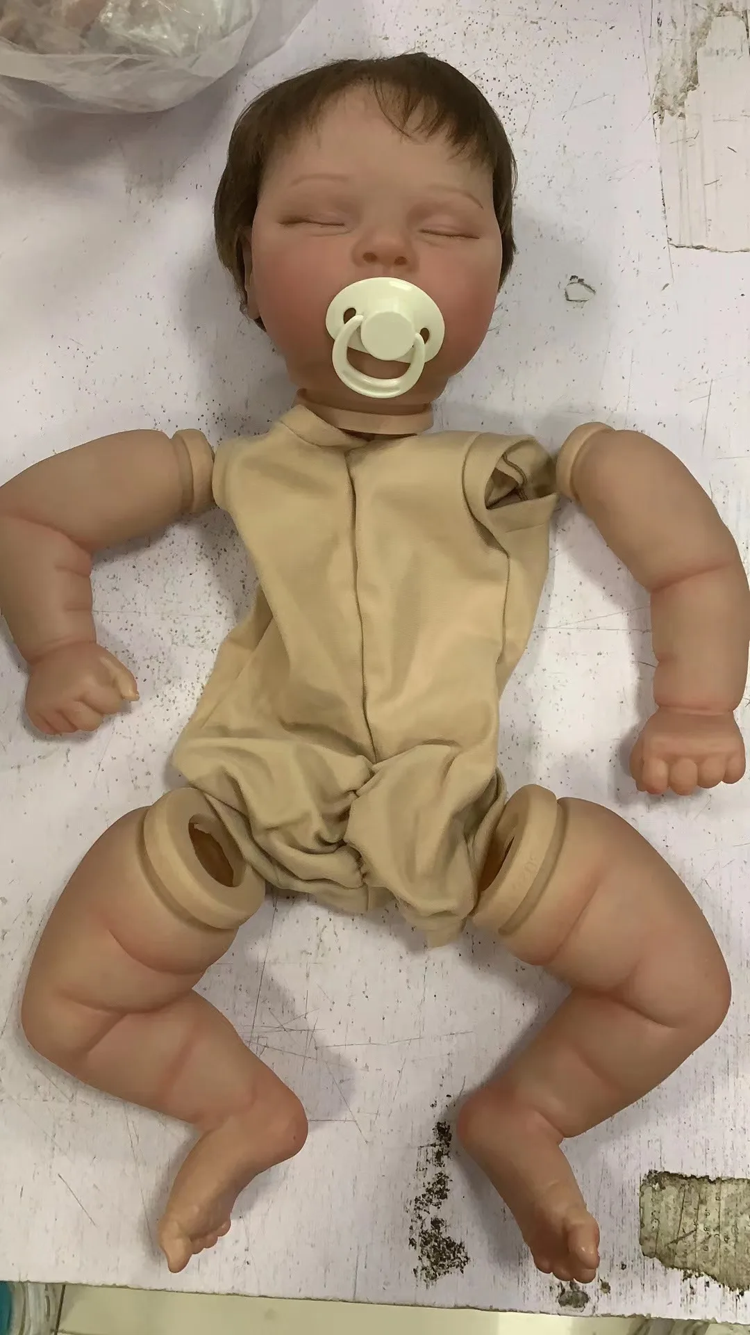 21Inch Reborn Doll Kit Peaches Soft Touch Fresh Color Unfinished Painted with Rooted Hair DIY Doll Parts