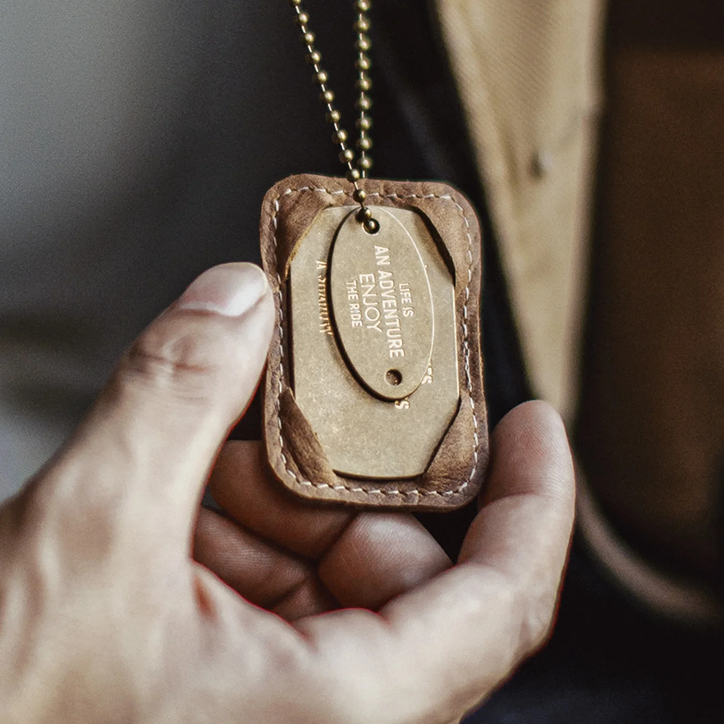 

Maden Vintage M41 латунная бирка с гравировкой, кулон из натуральной кожи, ожерелье унисекс, универсальный ювелирный аксессуар с коробкой, подарок