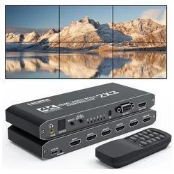 2x3 HDMI Video Wall Controller 4K HDMI Video Screen Wall Stitching Processor 2x3 1x2 1x4 1x3 2x1 3x1 4x1 6 TV Splicing Display