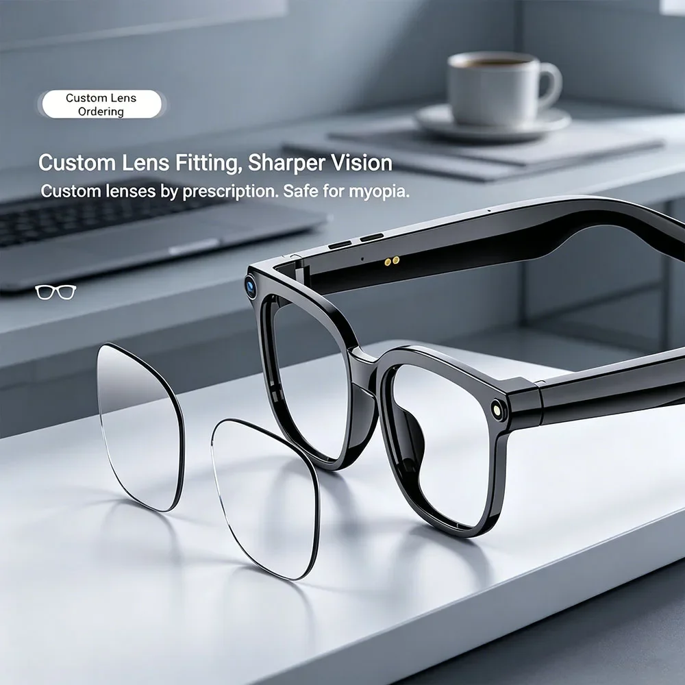 

Trendy 8K HD Photochromic AI Smart Glasses Music Player Multifunction Bluetooth Calling Translate Camera Voice Assistant