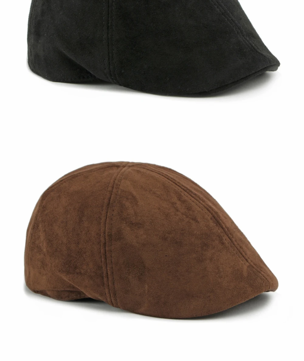 HT5028 Berets für Männer Frauen Künstler Maler Achteckige Baskenmütze Hut Einstellbare Ivy Flache Kappe Männlich Weiblich Herbst Winter Wildleder Baskenmütze Kappe – Detail 9