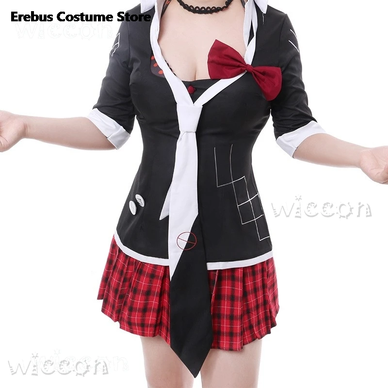 عيد الميلاد جونكو اينوشيما تأثيري حلي شعر مستعار أنيمي لعبة اليأس الأخوات في نهاية المطاف مصمم الأزياء دانغانرونا هالوين حفلة تنكر