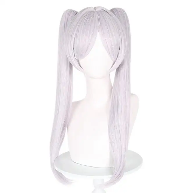 

Anime Frieren At The Funeral Frieren Cosplay Wig Long Silver White Ponytails Heat Resistant Synthetic Hair Wigs