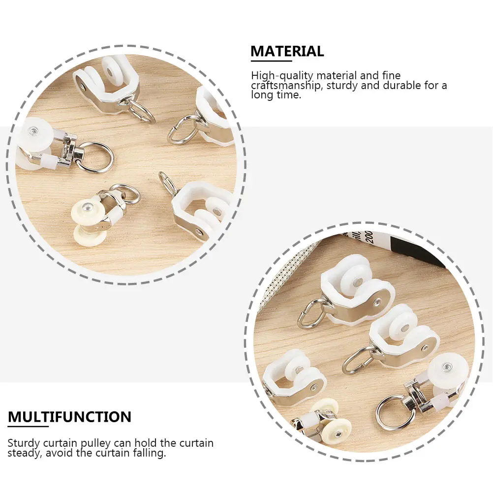 

20 pcs Curtain Track Pulley Alloy Wheels Roller Shower Home Decor Hardware Sturdy Easy Install