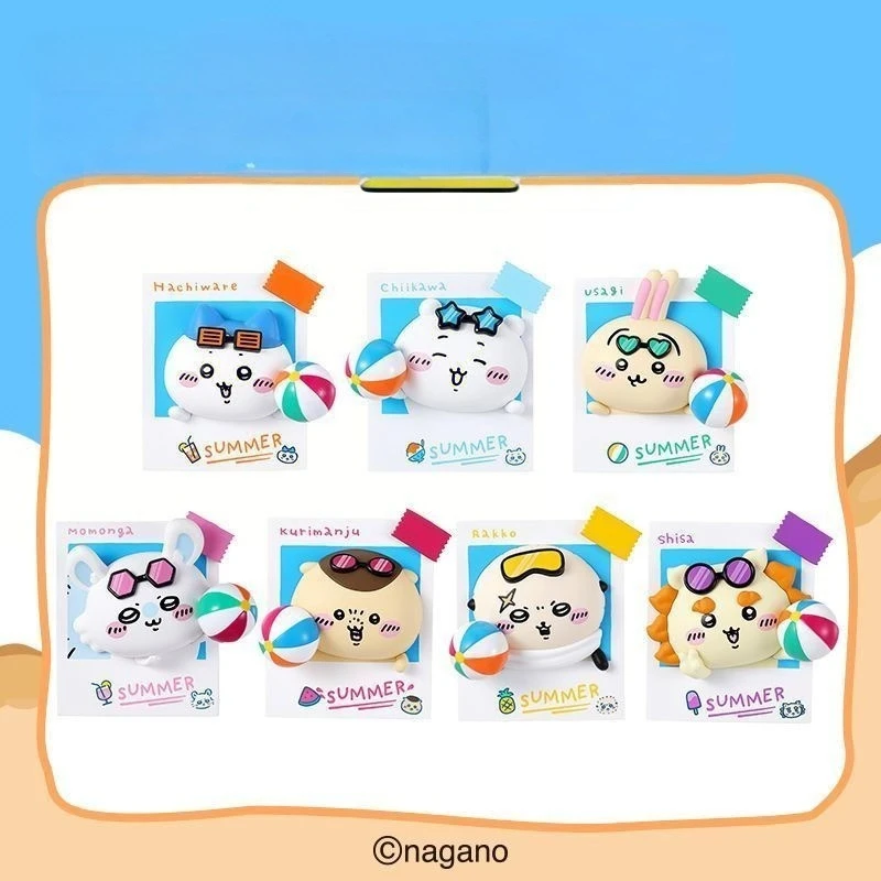 Chiikawa Summer Series 3D Magnetic Fridge Stickers Cute Anime Decor Refrigerator Magnets for Home Kawaii Mini Figure