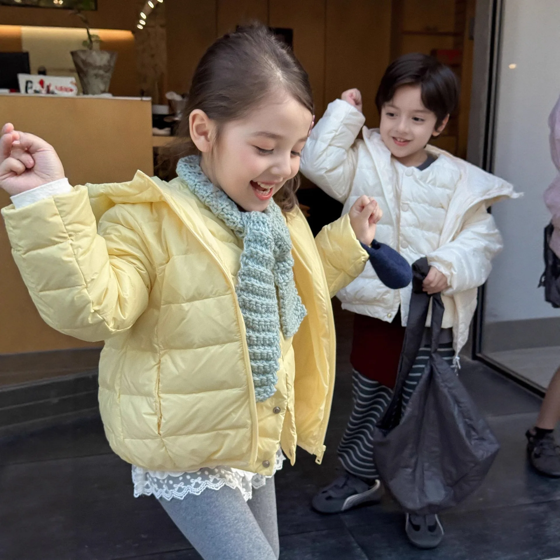 

Kids Clothes Down Jackets Winter Fresh and Adorable Light-colored Lightweight White Down Jackets Baby Winter Daily Outwear