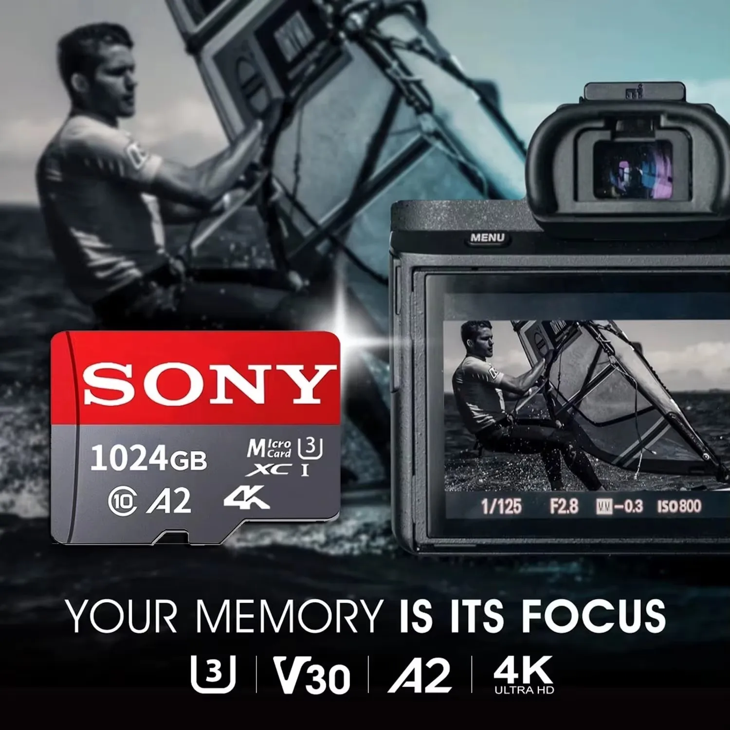 Zdjęcie 5: Karta pamięci Sony TF SD 1T 512GB 256GB 128GB 64GB Klasy 10 UHS-1 Flash Card MicroSD do monitoringu, głośników, telefonów