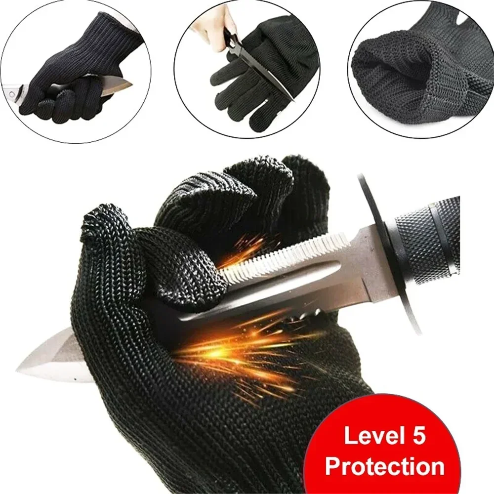 1 Pair Cutproof Protective Gloves Stainless Steel Wire Cut Resistant Bird Training Anti-Bite Work Safety Gloves Level 5 HPPE