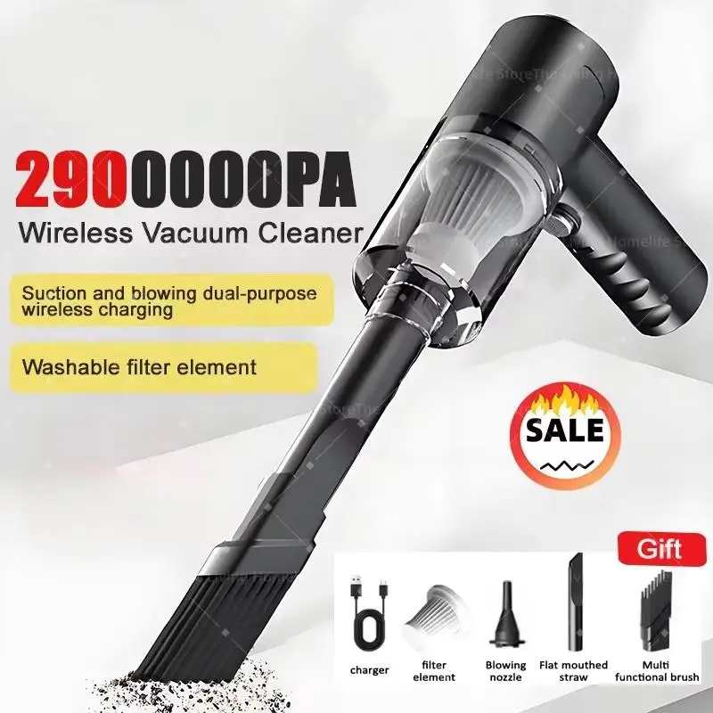 

Новый пылесос 2900000PA 2 в 1, 120 Вт, беспроводной, мощный, для влажной и сухой уборки, двойного назначения, портативный пылесос с супервсасыванием 2026