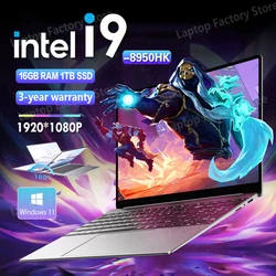 2025 Tragbarer Windows 11 Laptop-Computer PC 14,1 Zoll 1920 * 1080P Notebook Intel Core i9 8950HK 16 GB RAM 1 TB 2 TB SSD Büro-Gaming-PC