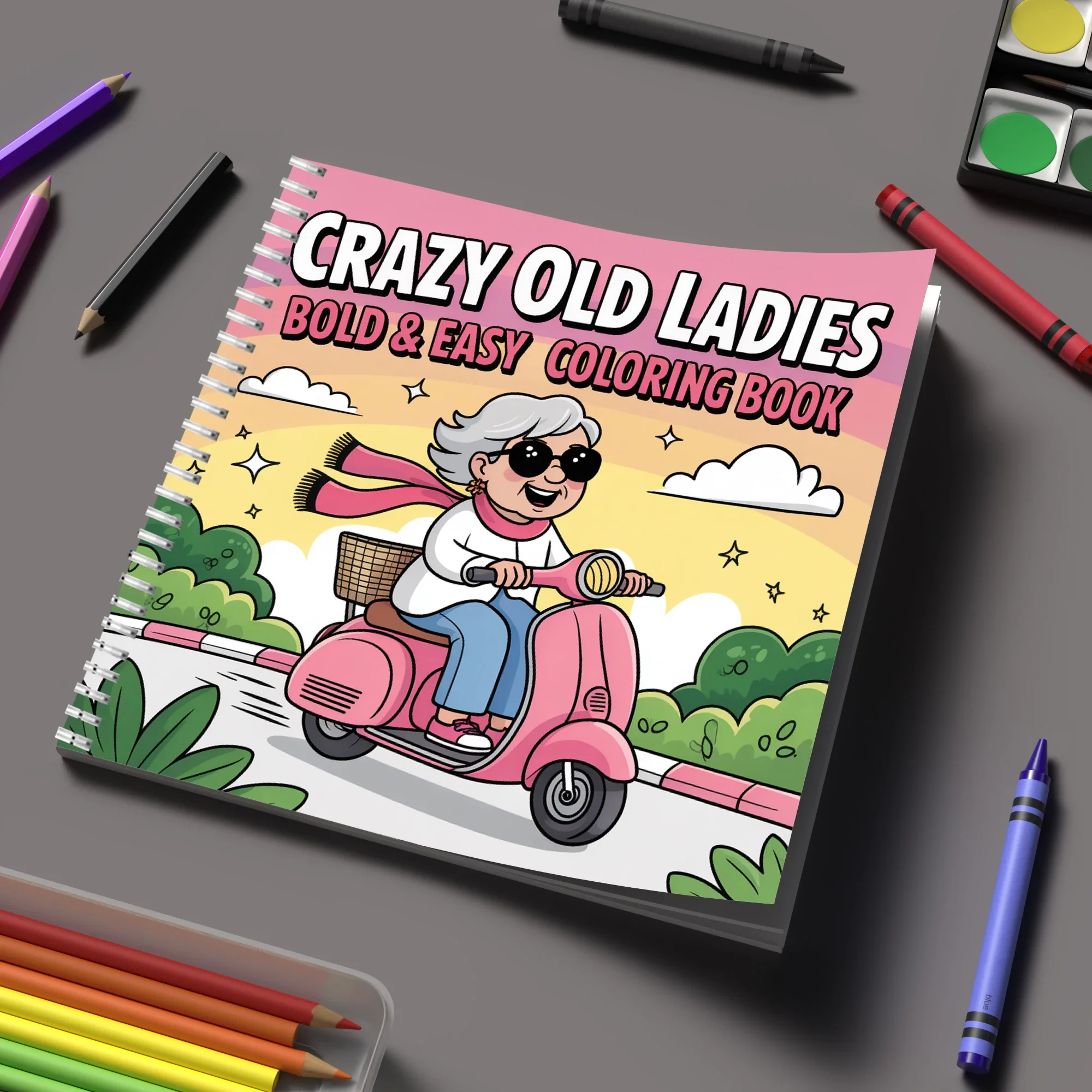 

Crazy Ladies Bold-easy Patterns Coloring Book for Adults Cute Drawing Book Perfect Gift for Birthday Back to School Art Supplies