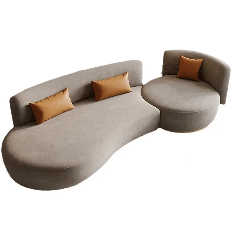 

Curved fabric sofa, light luxury for home use, multi-person sofa