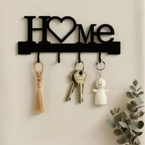 1pc New wrought iron storage with hooks, a row of metal letters in the foyer, towel hooks, key storage racks