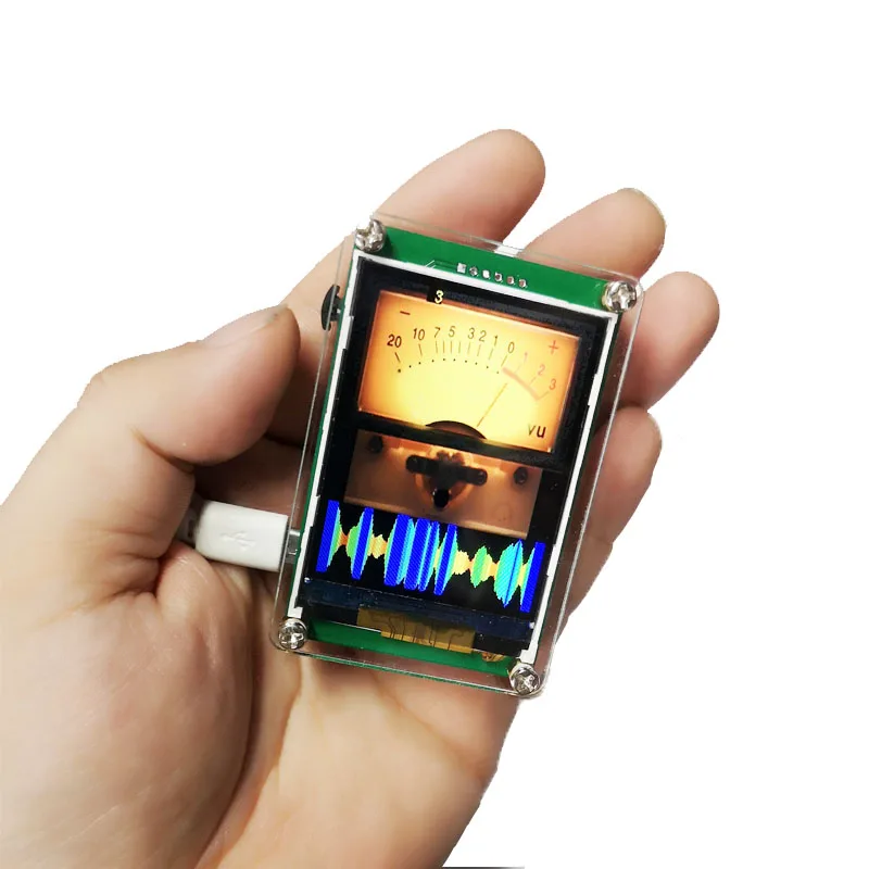 2.4 بوصة توهج ساعة ستيريو التحكم الصوتي الموسيقى الطيف مكبر للصوت مستوى الصوت مؤشر إيقاع محلل VU متر إيقاع أضواء