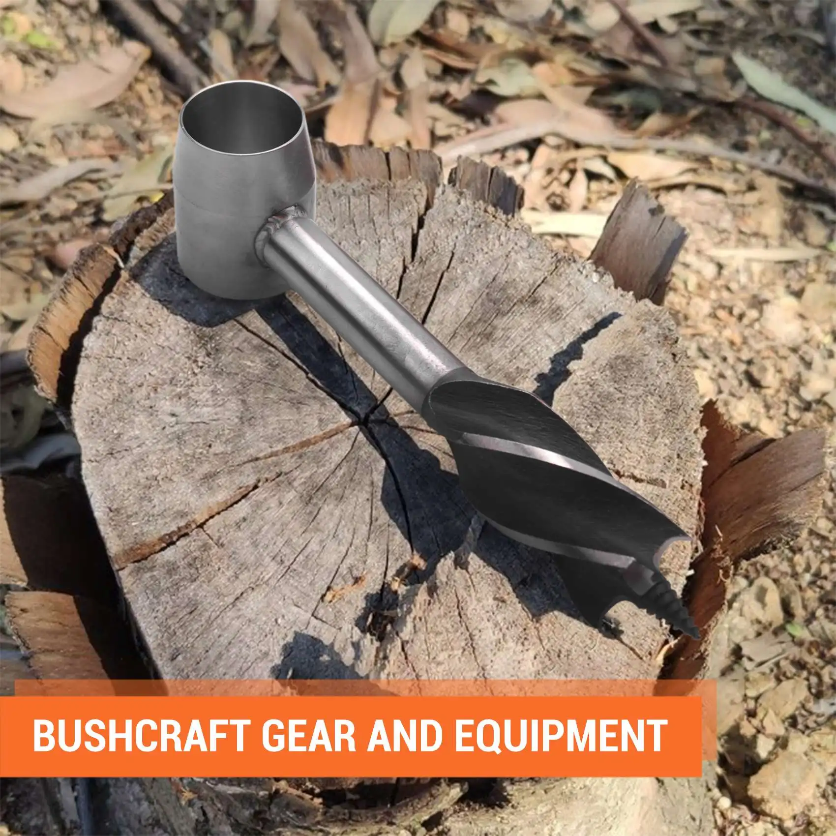 

J1UL1N Hand Auger Wrench, Scotch Eye Wood Auger Manual Hole Maker, Gear Multitool For Camping, Bushcraft And Outdoor