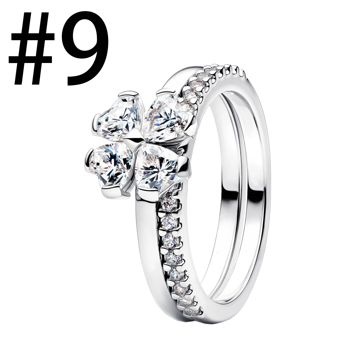 Nieuwe 925 Sterling Zilver Vierklaverblad Bloem Oor Stud Ring Hanger Kraal geschikt voor DIY Dames Armbanden Kettingen Sieraden Cadeaus