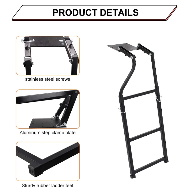 Escalera para puerta trasera, escalera plegable para camión, placas de agarre para camioneta, pies de escalera para Ford Ranger T6 T7 T8 2012 -2022 Universal