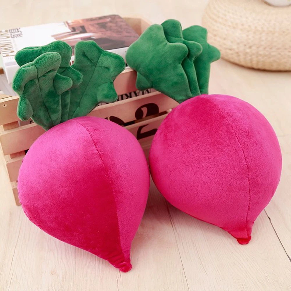 20CM Red Radish Plush Toy Cartoon Fruit Vegetables Carrot Props Creative Doll To Children's Birthday Christmas Gift