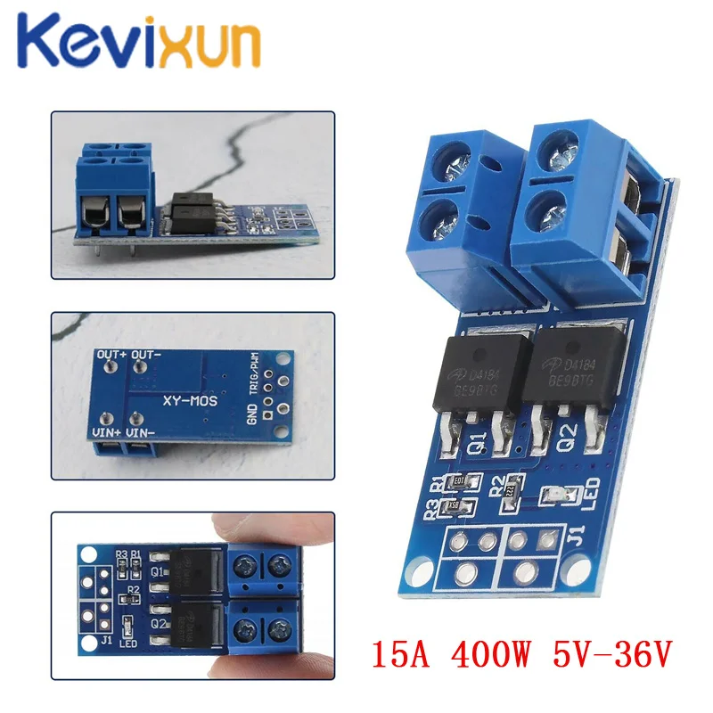 10pcs 15A 400W MOS FET Trigger Switch Drive Module PWM Regulator Control Panel for arduino DC 5V 12V 36V