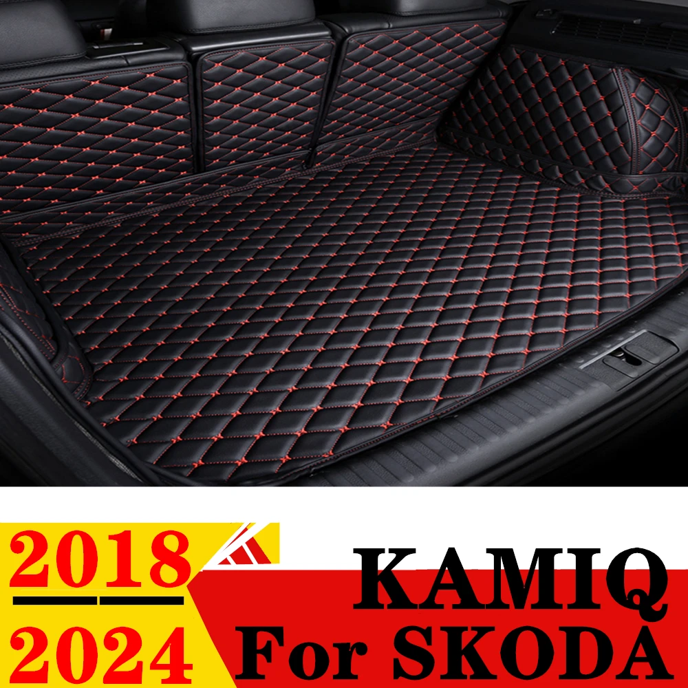 

Коврик в багажник автомобиля для SKODA Kamiq 2024 23 2022 2021 20 2019 2018, задняя крышка грузового багажника, коврик для хвостового автомобиля, детали багажника, коврик для багажника