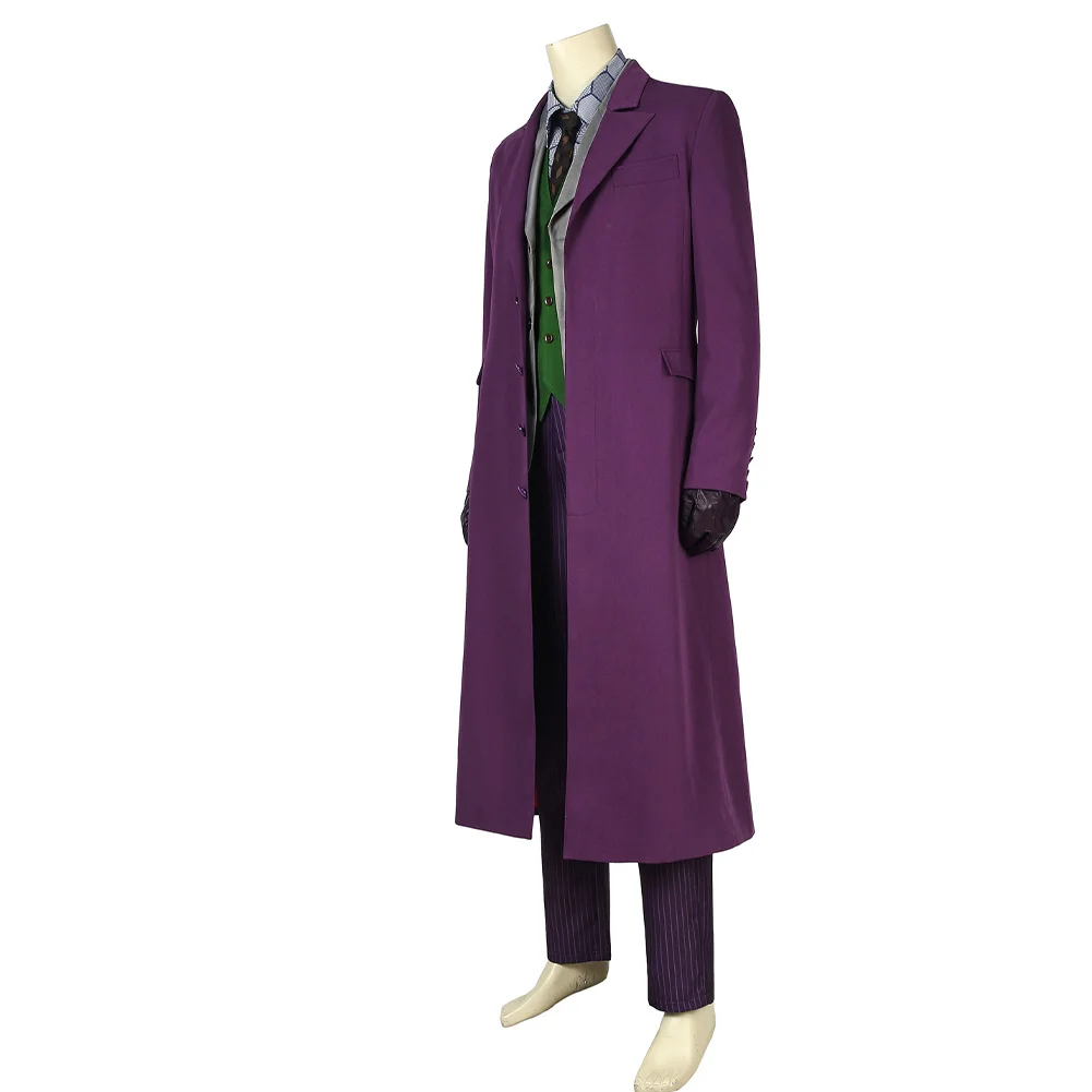 Costume cosplay Joker Fantasia scura Gilet Cappotto Pantaloni Abiti Abito da festa di carnevale di Halloween