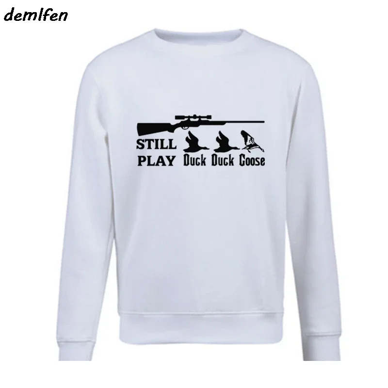 Novelty duck goose pheasant hunt gun Hunter design hoodie dad gift casual pullover sweatshirt fashion man fleece tops coat