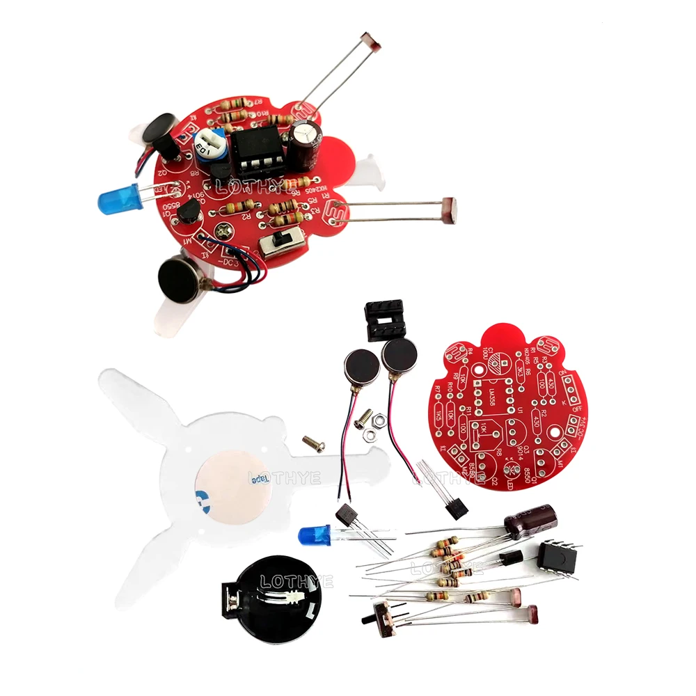 

DIY Electronic Kit Mobile Robot Photosensitive Firefly Making Kit Breathing Light Circuit Manufacturing Welding Parts Practice