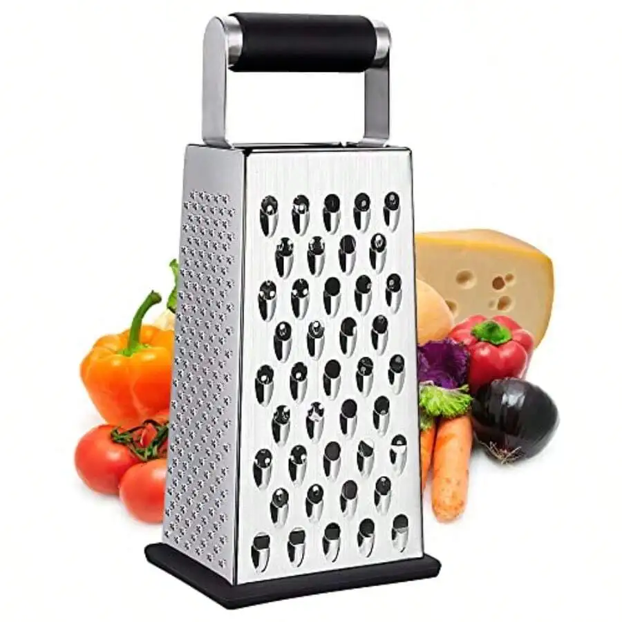Linlin Stationery Store Cheese Grater Box Grater For Cheese Stainless Steel Vegetable Slicer Food Shredder 4-Sided Convenience For Kitchen