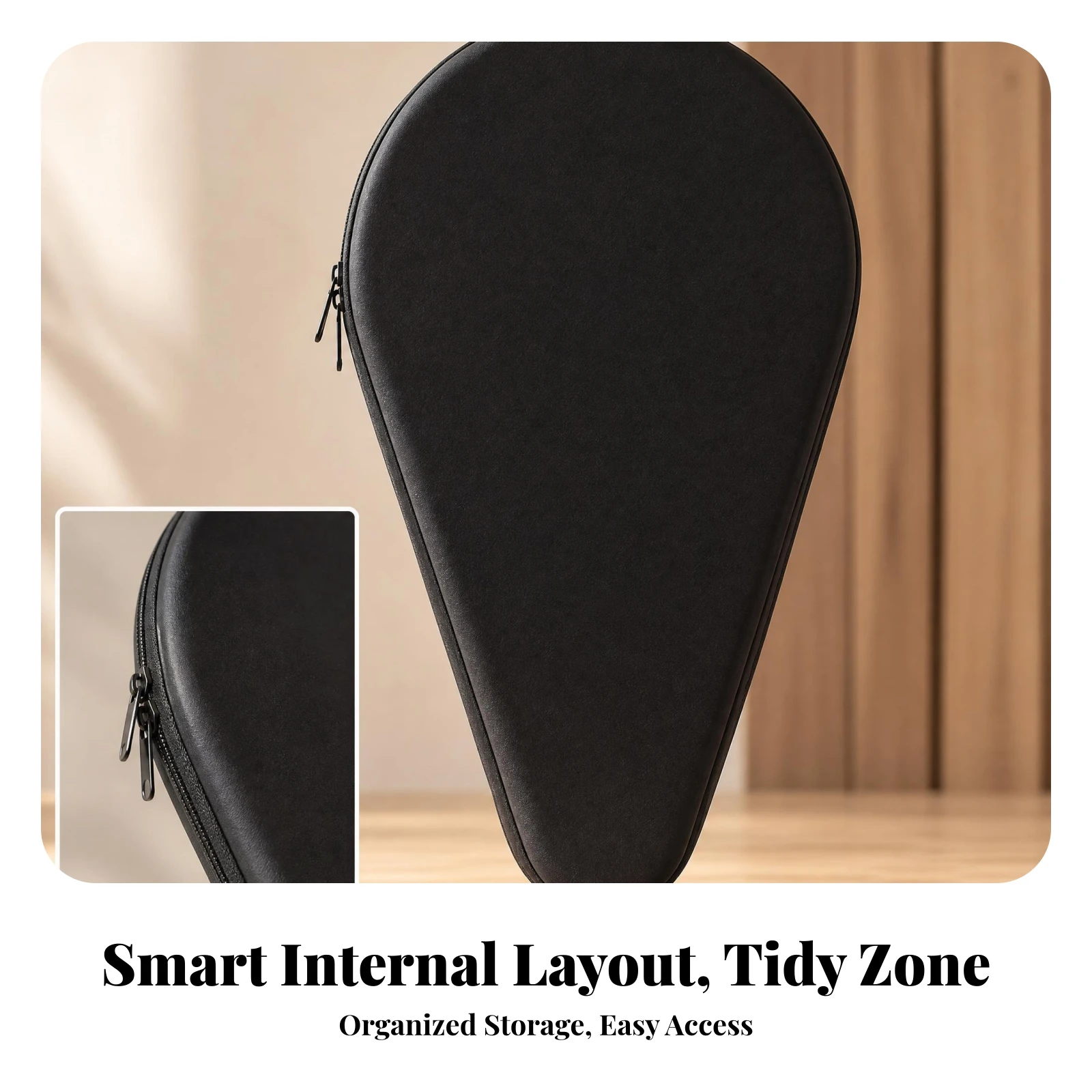 

Black Teardrop Racket Case Paddle Bag Safeguarding Pickleball Paddle Bag Scratch Protection Hard Shell Racket Case