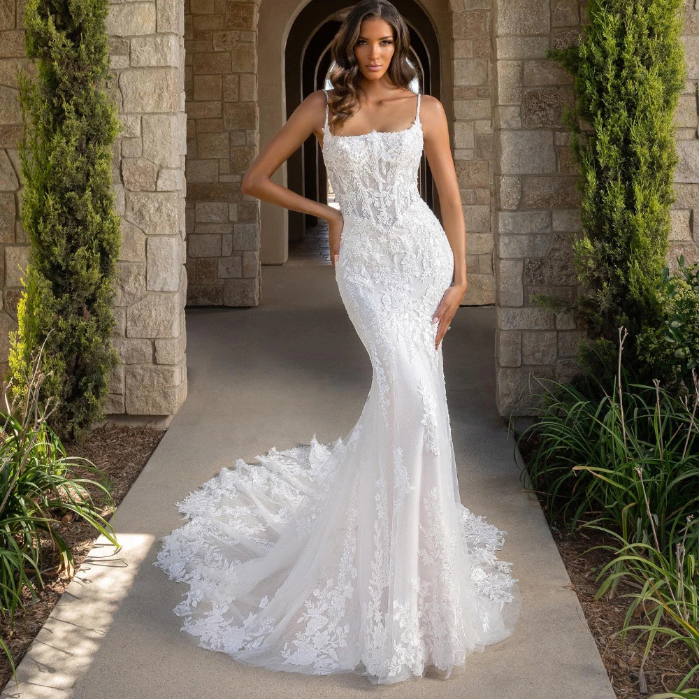 

Customized Elegant White Organza Wedding Dress Formal Sweetheart Sleeveless Bridal Gowns Boho Mermaid Court Train Robe de mariée