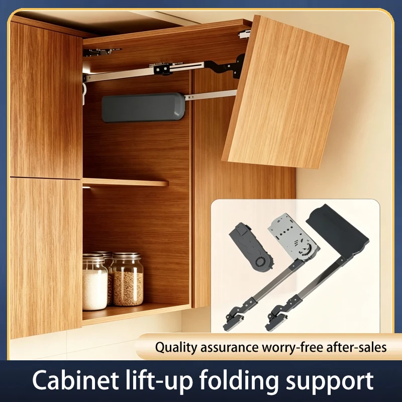 Ultra Heavy Duty Kitchen Cabinet Flip Up Door Hydraulic Gas Strut Support With Adjustable Soft Close Double Fold Free Stop