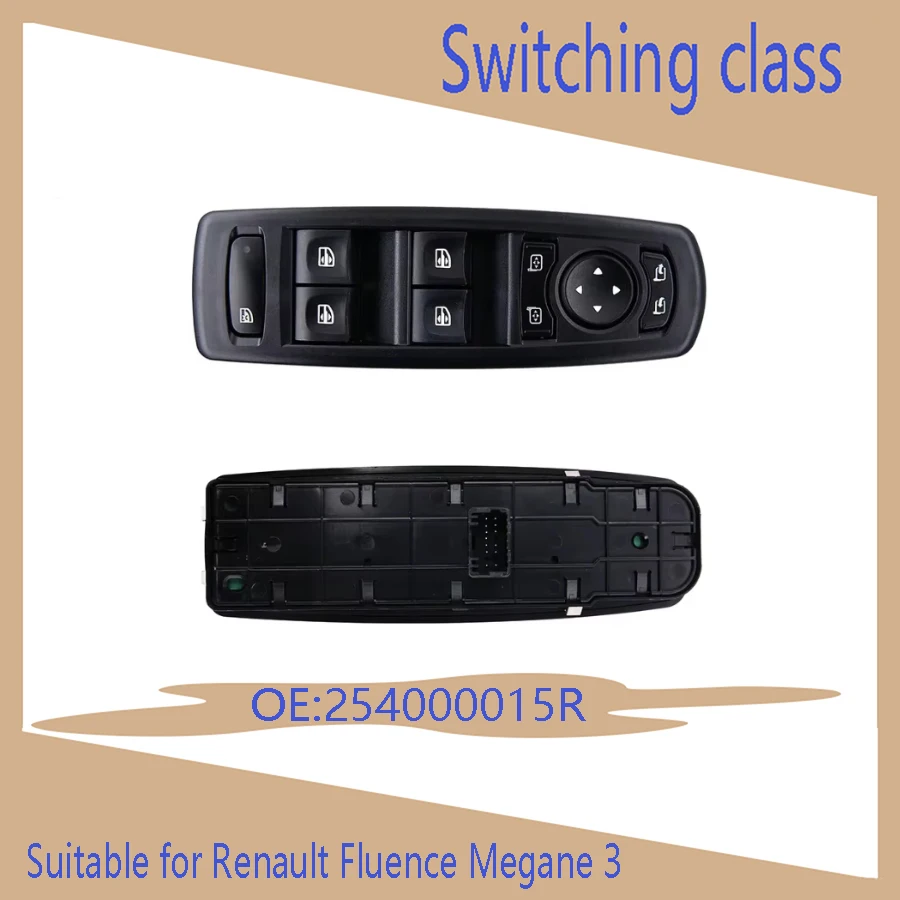 Suitable for Renault Fluence Megane 3 models k3 2008-2016 window master switch 254000015R window glass lift switch auto parts