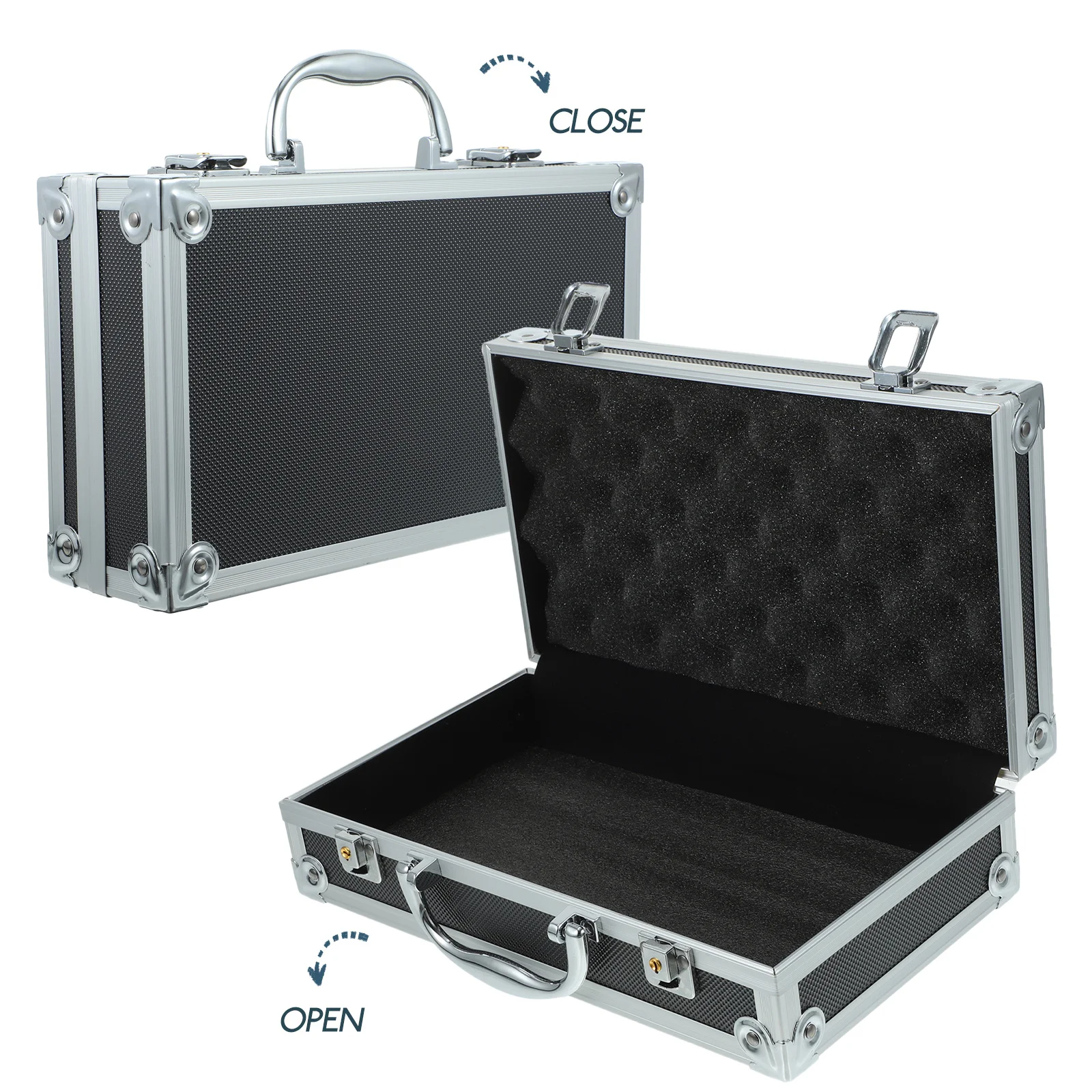 صندوق أدوات من سبائك الألومنيوم، مقبض معزز خفيف الوزن، حقيبة تخزين متعددة الوظائف، صندوق تخزين أدوات بسعة كبيرة للسفر #4