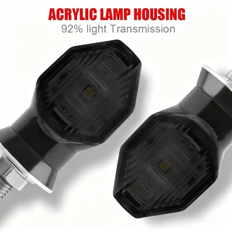 Motorcycle Turn Signal Lights Amber Blinker 12V Moto Indicator Lamp 8mm LED Super Bright Mini Universal LED Turn Signal Light