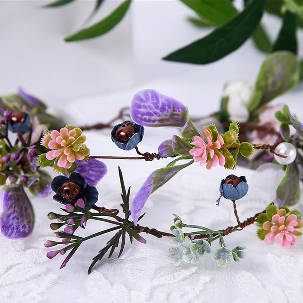 

Floral Hairband Flower Headband Bridal Hair Decor Garland Headpiece for Wedding Dress Matching Elegant Holiday Costume Pregnant