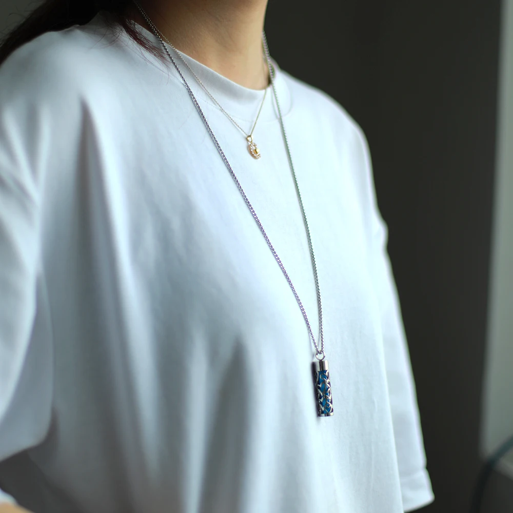 Strip Stainless Steel Aromatherapy Necklace Perfume Diffuser Essential Oil Diffuser Pendant Necklace Jewelry Accessories Pendant