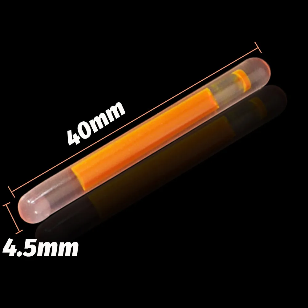 10PCS/Bag Fireflies 4.5*40mm for Fishing Float Fluorescent Lightstick Light Night Rod Lights Tool Bright Dark Colored Glow Stick