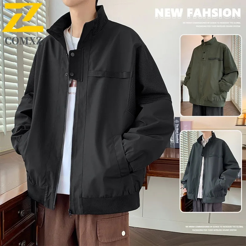 

COMXZ 2024 Autumn New M 8XL Plus Size Casual Jacket Fashion Hong Kong Style Versatile Mens Coat Price 128 8085