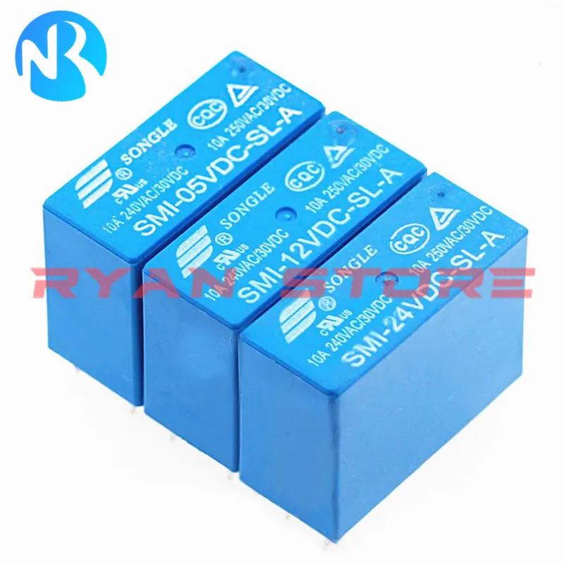 5PCS Relay SMIH SMI 05V 12V 24VDC SL A SL C SL 2C 4/5/6/8Pin 10A 16A SMI-05VDC-SL-A SMI-12VDC-SL-C SMI-24VDC-2C SMIH-12VDC-SL-A