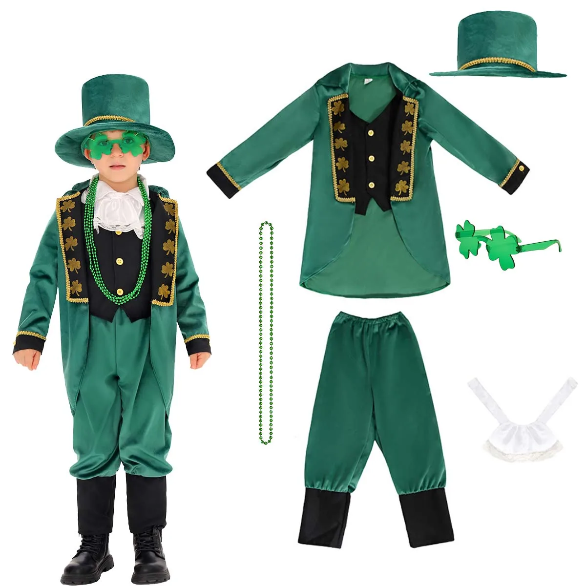

Festival Party Stage Performance Cosplay Irish St. Patrick's Day Children's Boy Suit
